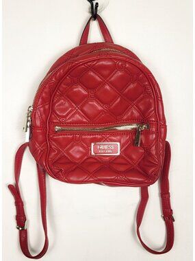 Guess red quilted "Lolli" mini backpack